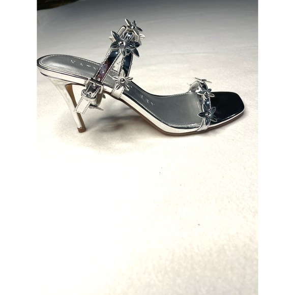 Katy Perry Collections Shoes - Katy Perry The Analia Flower Sandal Silver Flower Strappy Party Wedding Size 7.5